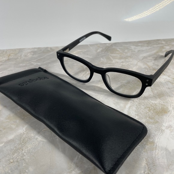 Eyebobs Other - Eyebobs Biff Square Frames Glasses Black Wood Grain with Leather Slip Case